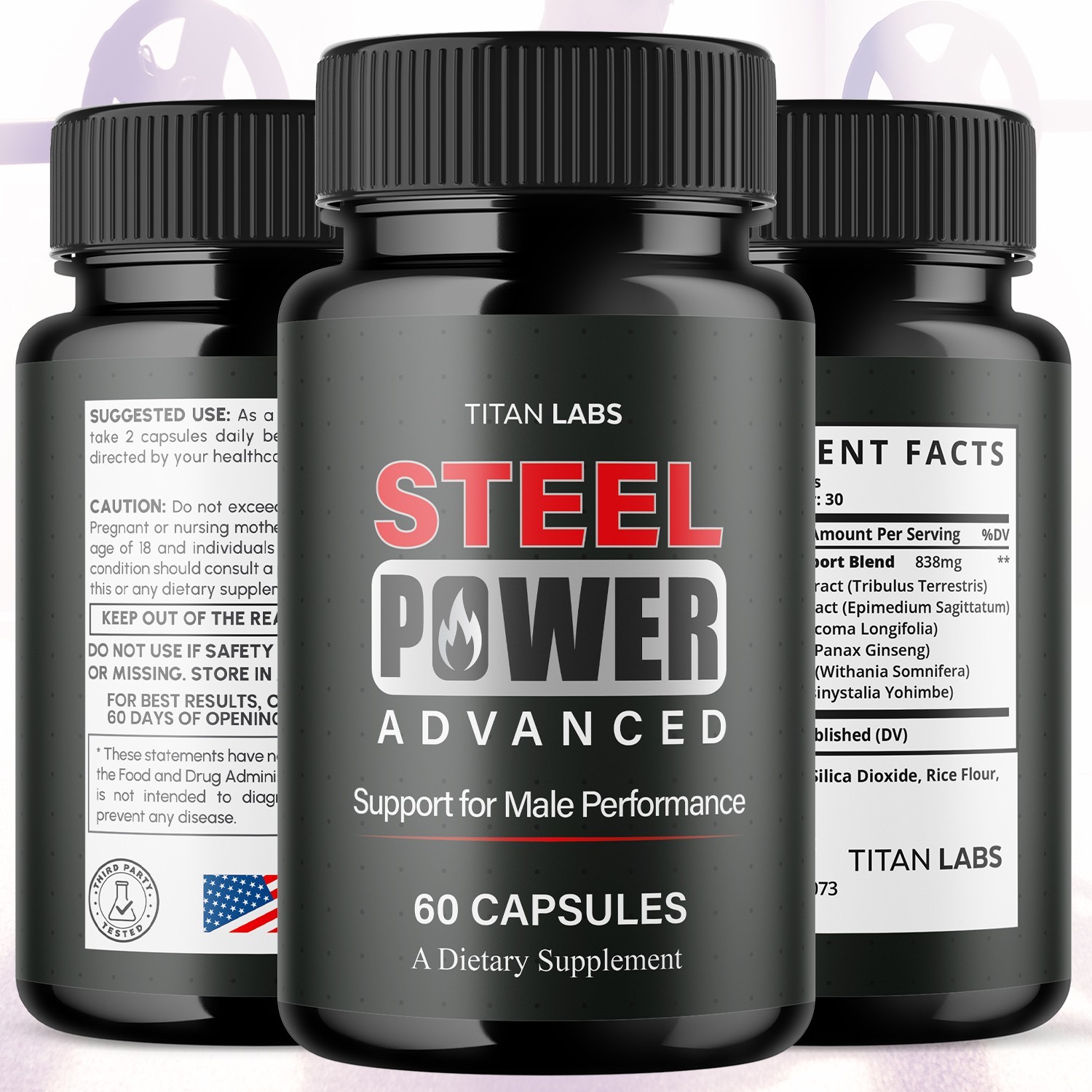 (1 Pack) Steel Power Advanced Male Health Support Supplement SteelPower 60 Caps