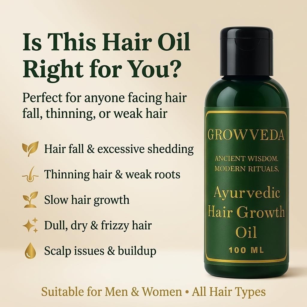 Ayurvedic Hair Growth Oil | Reduces Hair Fall & Promotes Regrowth 100ml Hair Oil