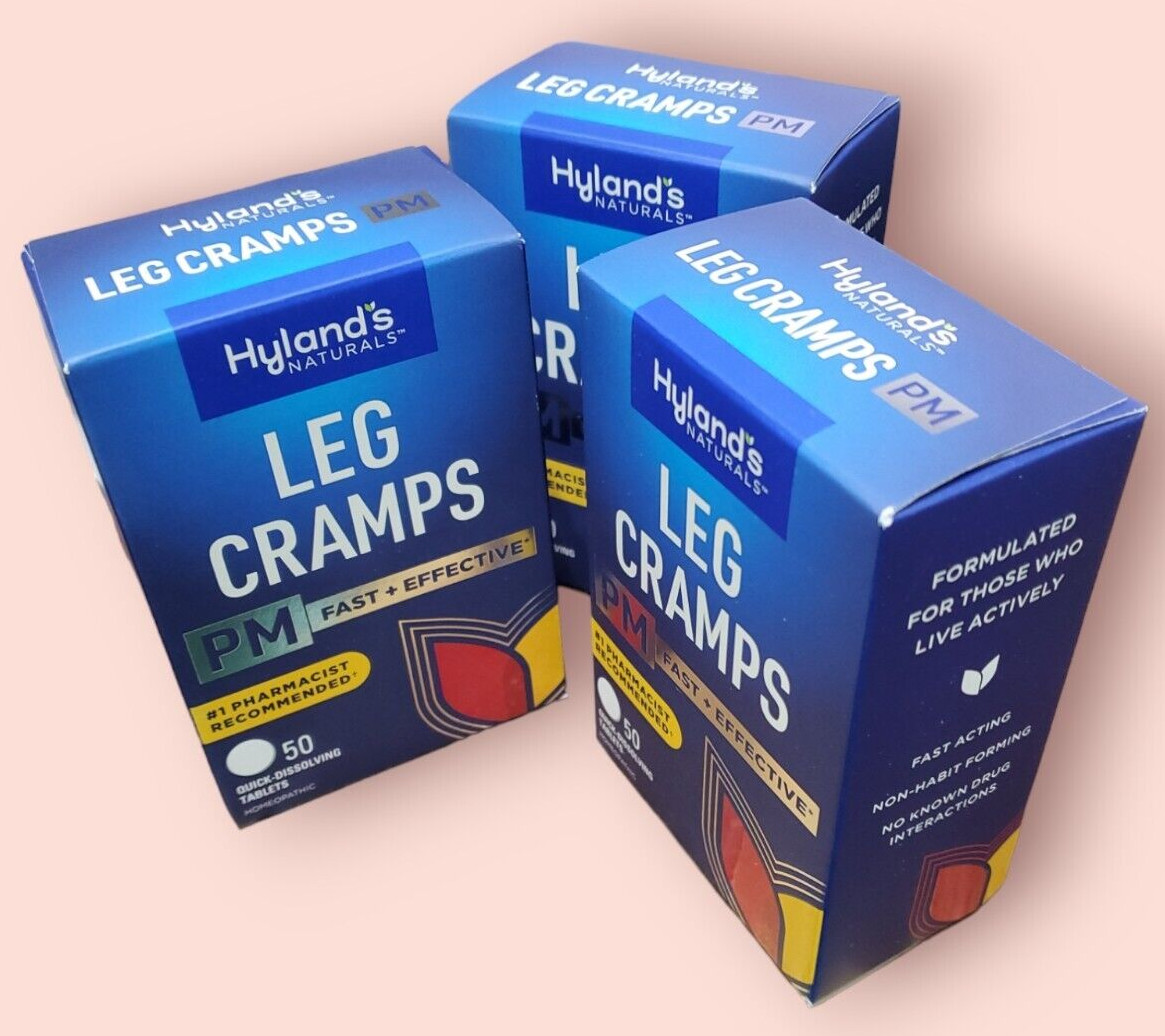 3 PACK, Hylands Leg Cramps PM NIGHTTIME Cramp Relief 50 + 50+50 Tabs EXP. 04/28
