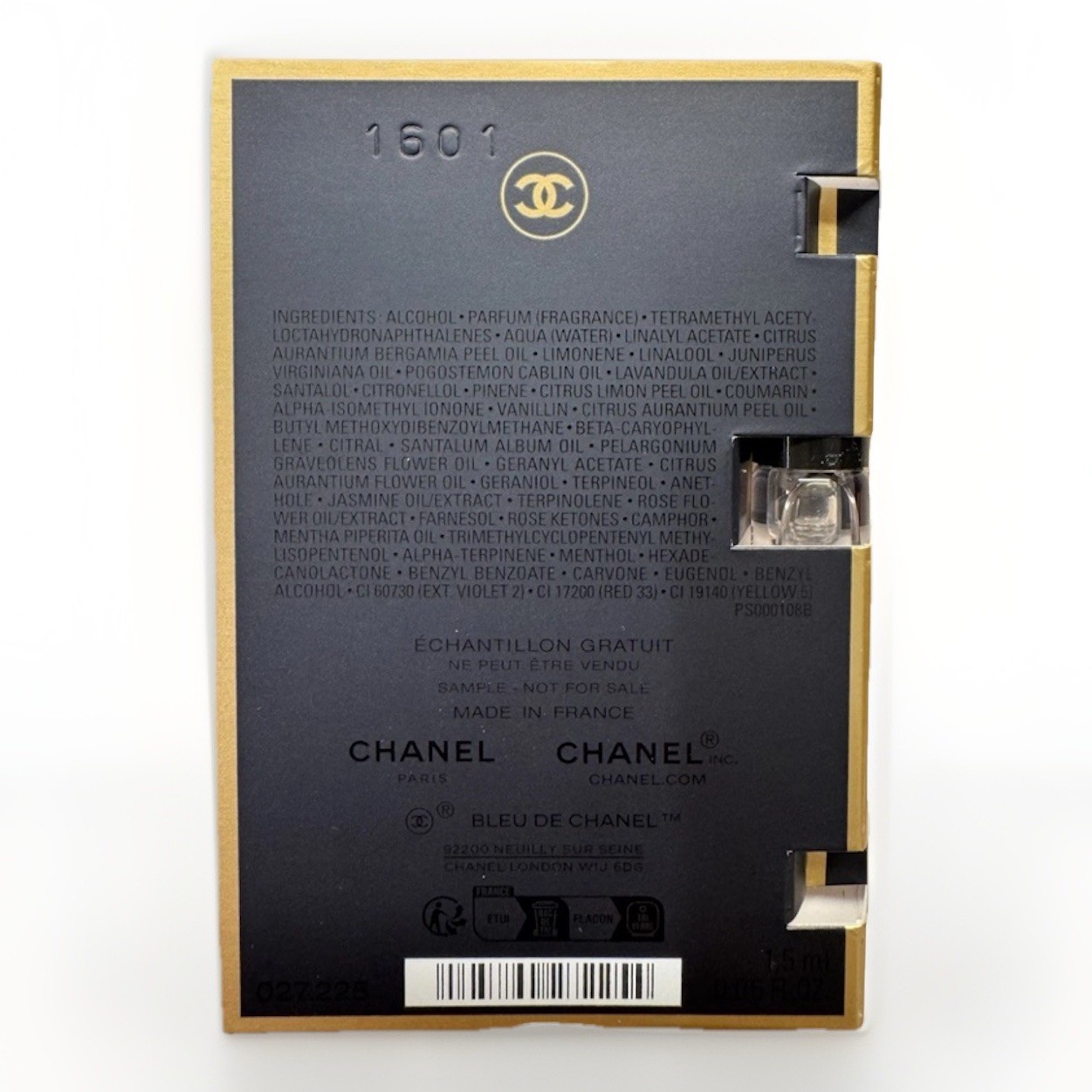 5 X Chanel Bleu De Chanel L’EXCLUSIF ( 1.5 ML) Parfum Sample Spray *2025*