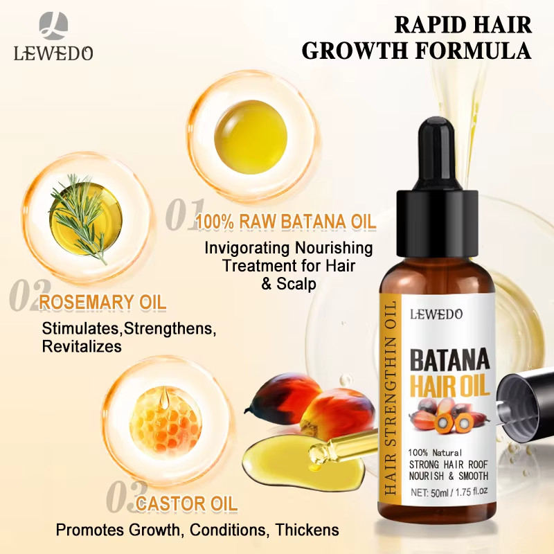 Lewedo Naturals Batana Oil Fast Hair Growth for Men Women Pure Batana Oil Nouris
