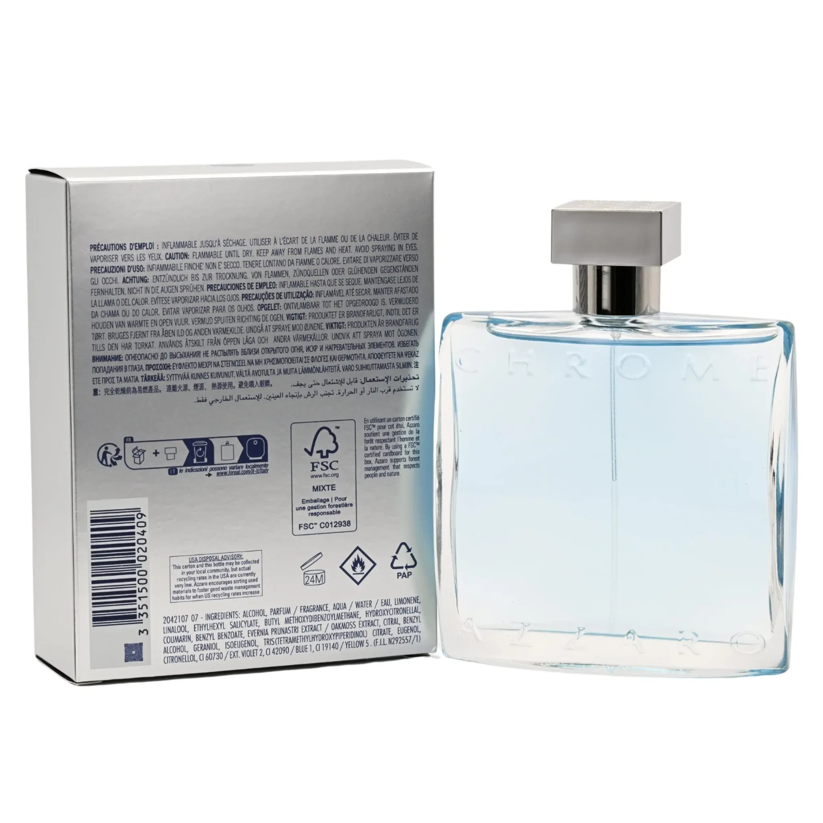 CHROME by Loris Azzaro Cologne for Men EDT 3.3 / 3.4 oz New in Box
