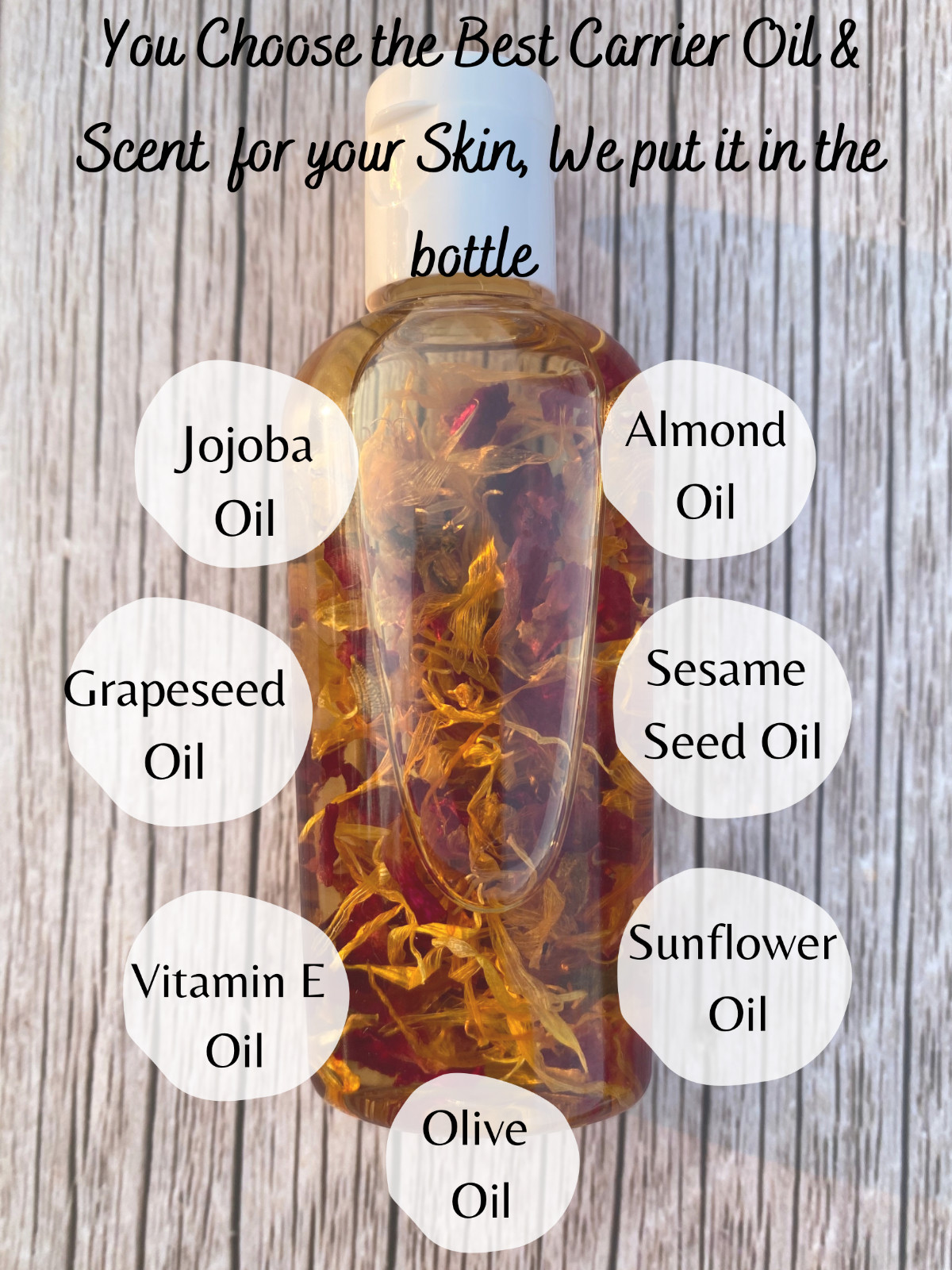 Create your Own Body Oil, Moisturizing Body Oil, Choose your Oil and fragrance