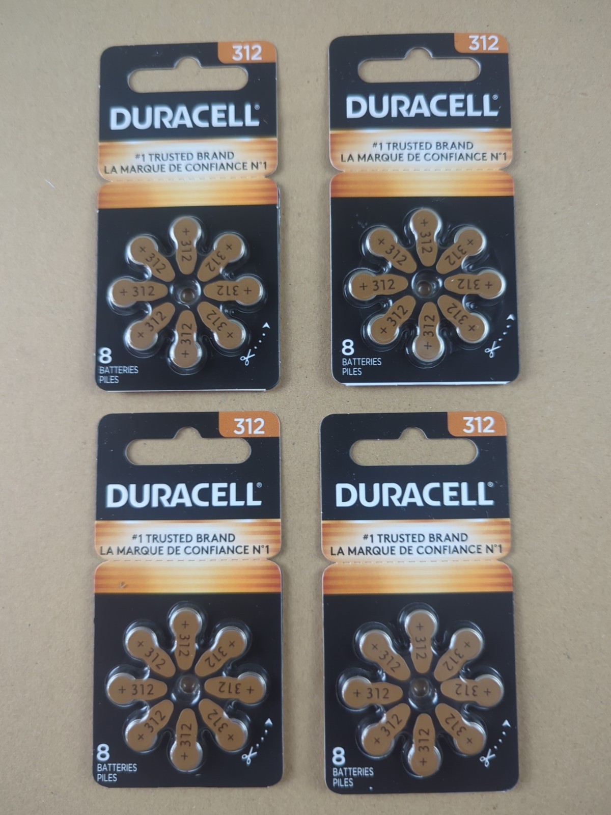 Duracell Hearing Aid Size 312 Batteries, 32 Count Exp. Date Is 7/2029