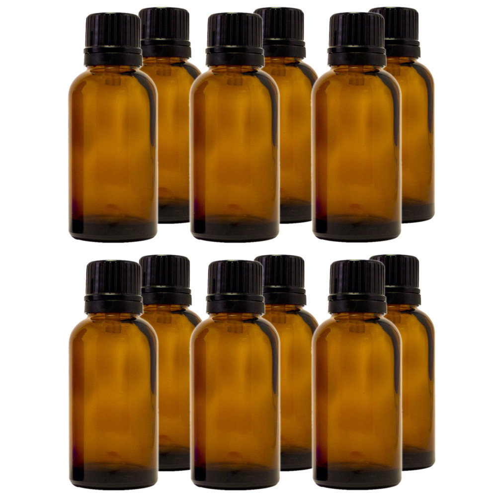 1 fl oz (30 ml) Amber Glass Bottle w/ Euro Dropper