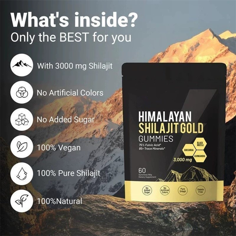 3Bag Shilajit 60 Gummies, Shilajit Micronutrient Supplement, Himalayan Premium