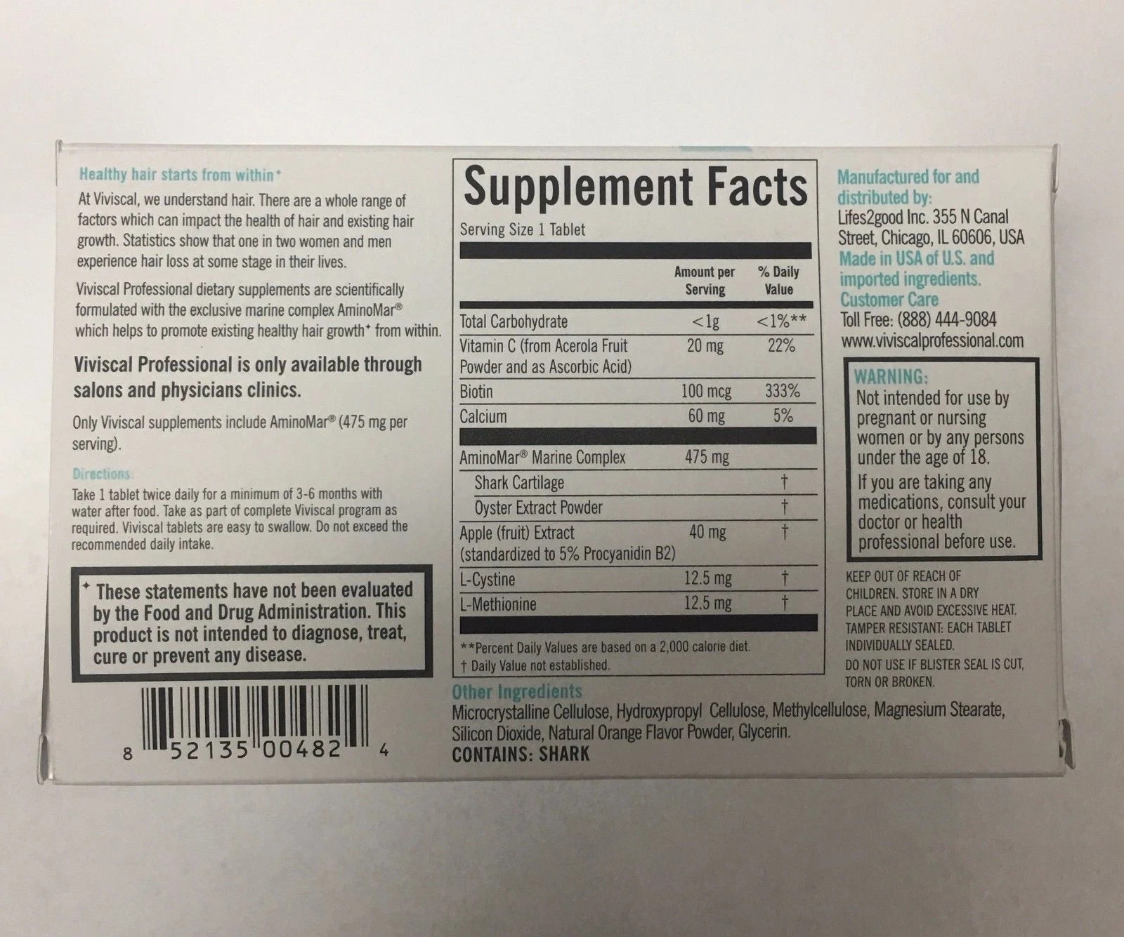 VIVISCAL PRO – Professional Hair Growth Tablets 180 Exp. 12/2027