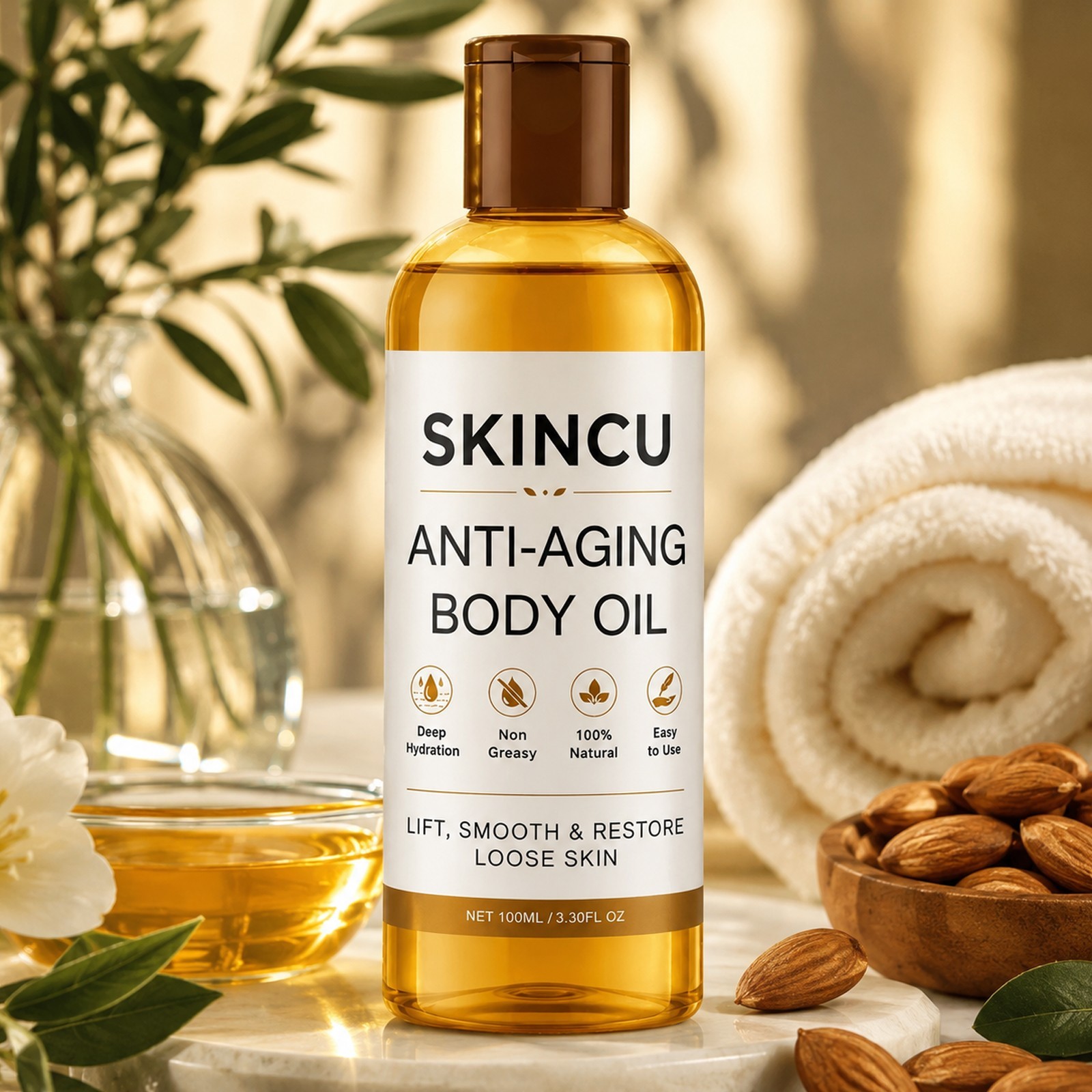 Skincu Glow Remedy Anti-Aging Body Oil – Skin Tightening & Firming Formula 100ml