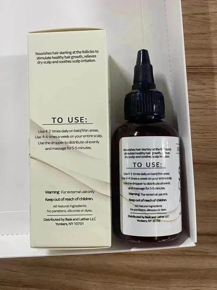 Bask Lather Scalp Stimulator Hair Growth Oil – Mint Rosemary – 2 fl oz (59 ml)