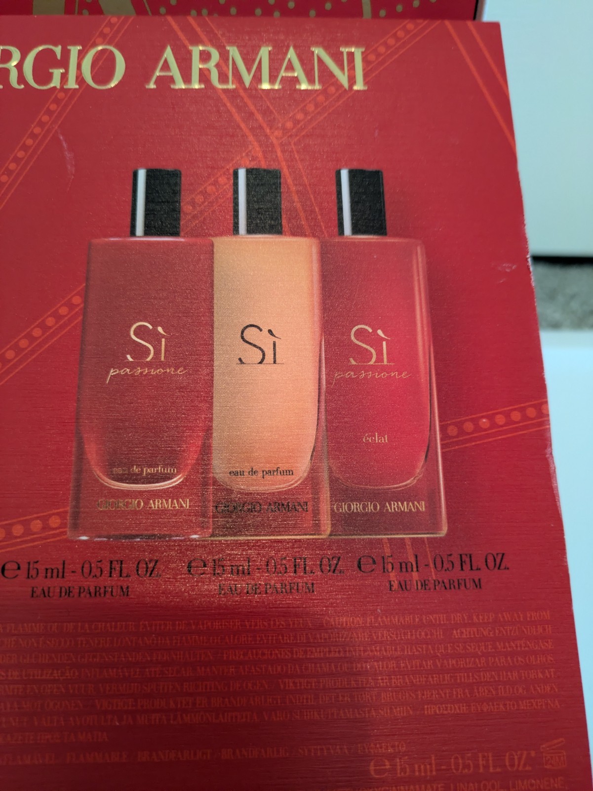 Giorgio Armani Si Passione Eau de Parfum Spray Travel Set 3x 0.5 fl oz