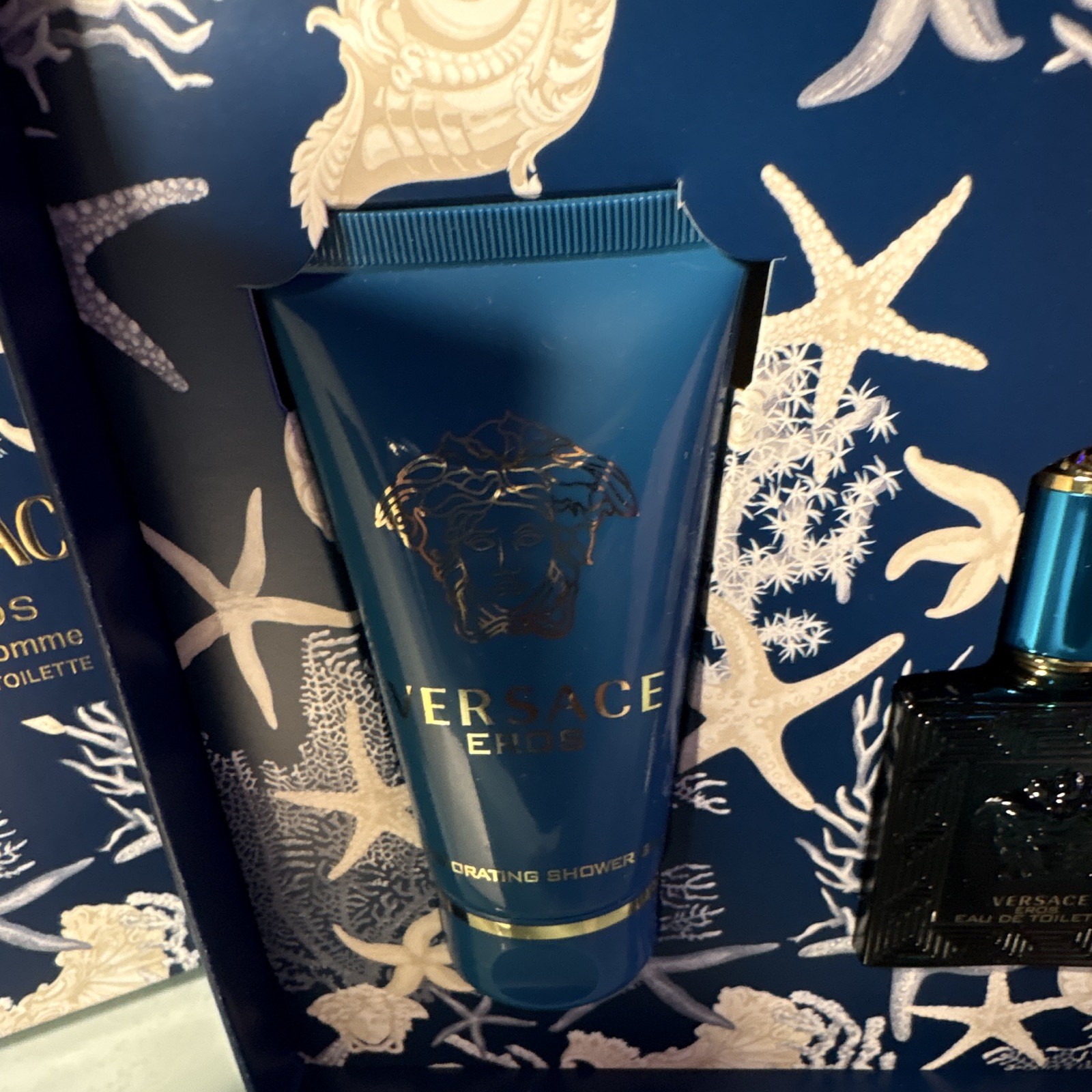 Versace Eros Pour Homme Eau de Toilette Spray 1.0 fl oz + Shower Gel 1.7 oz
