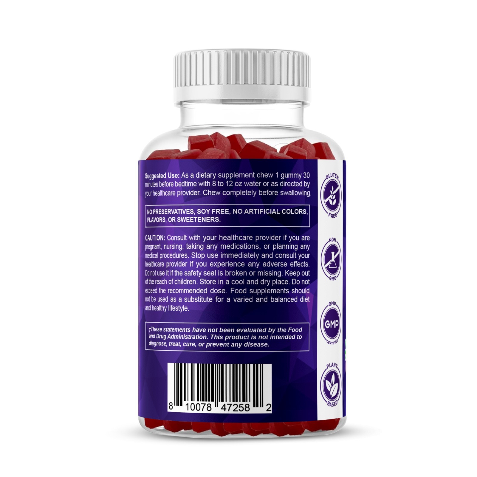 Vitamatic Sugar Free Melatonin 30mg per gummy-60 Servings – 60 Gummy – 2 Pack