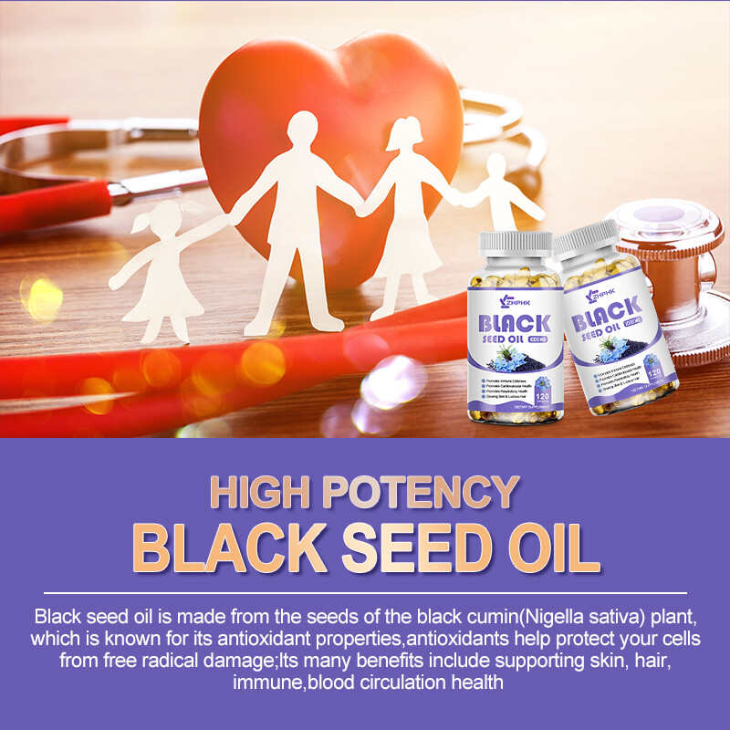 Black Seed Oil Capsules – 100% Pure Organic COLD PRESSED Cumin Nigella Sativa