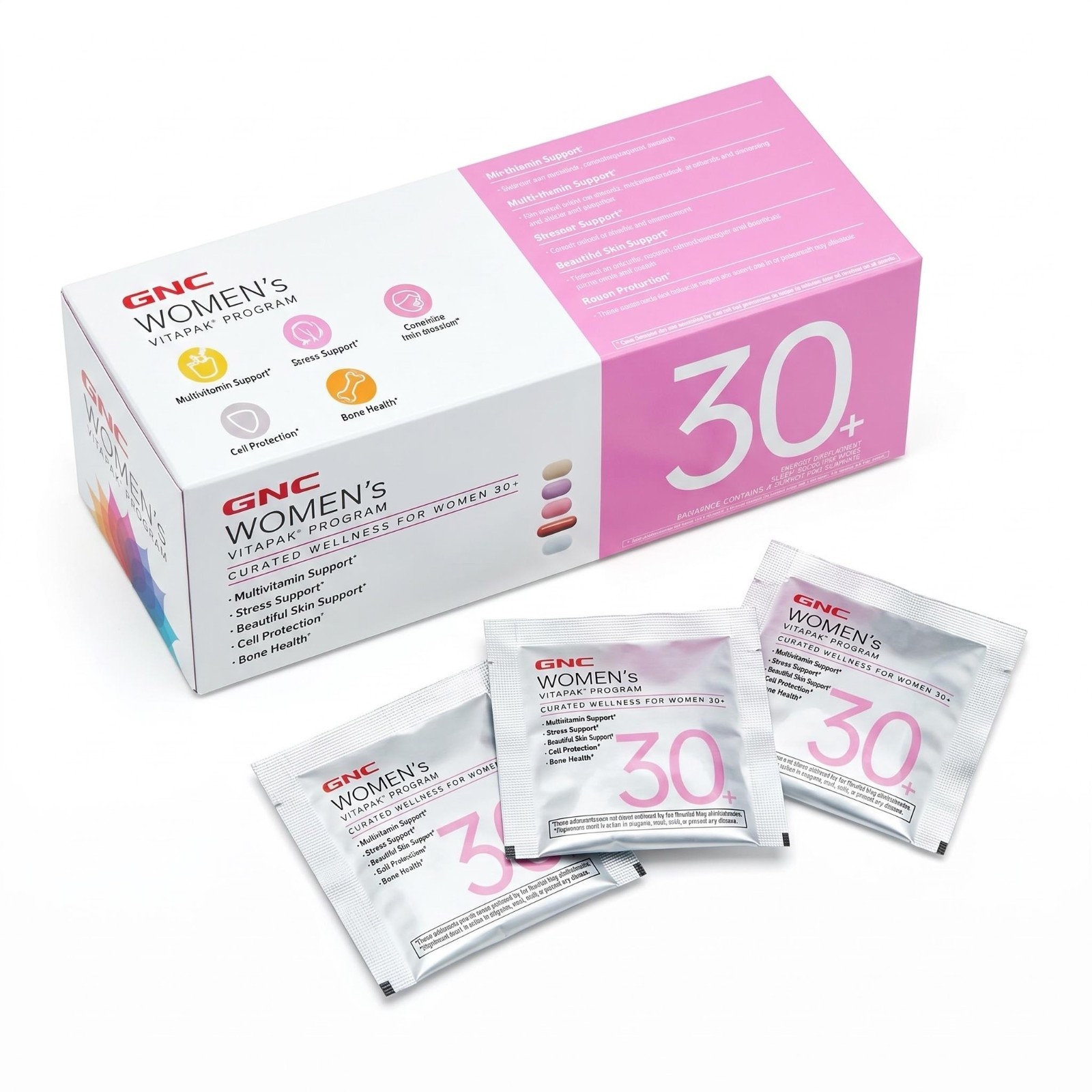GNC Womens Vitapak Program 30+ Multivitamin Stress Beautiful Skin 30 Packs