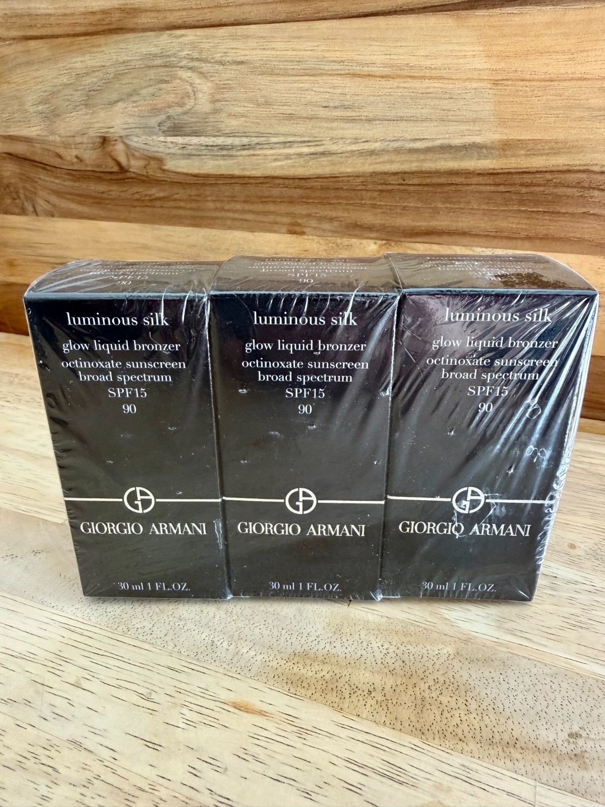 Giorgio Armani Luminous Silk Glow Liquid Bronzer 30 ml SPF 15 THREE SEALED PACK