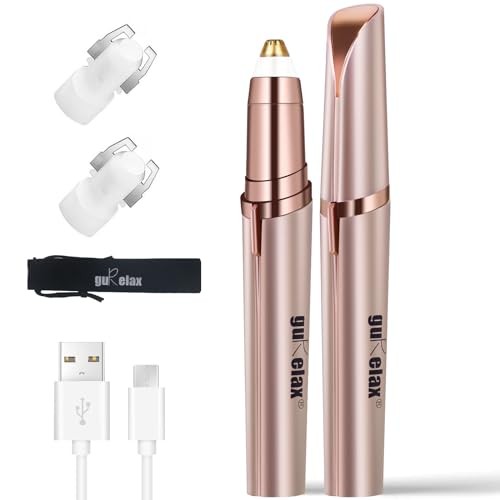 Women’s Electric Eyebrow Trimmer with Replacement Blades, Rose Gold-2b