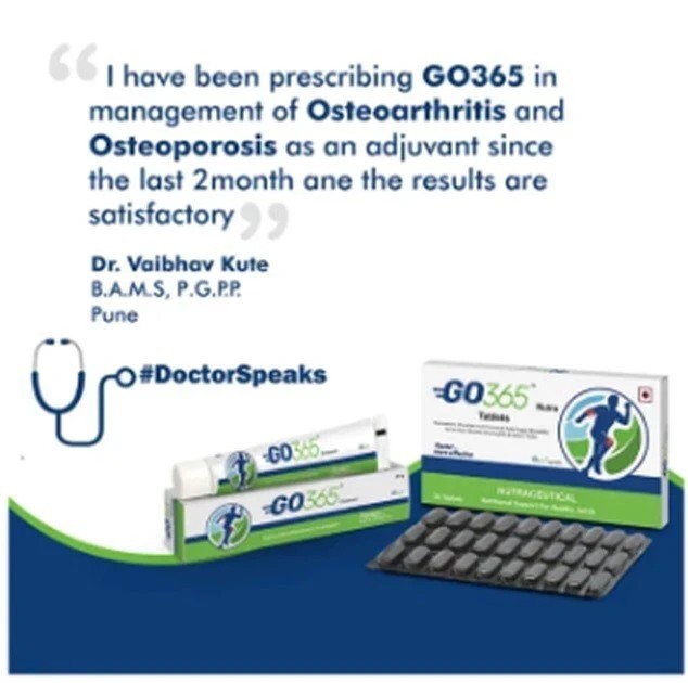 Go 365 Nutra Tablet for Joint Health & Pain Relief (Pack of 3 x 30 Tablets)