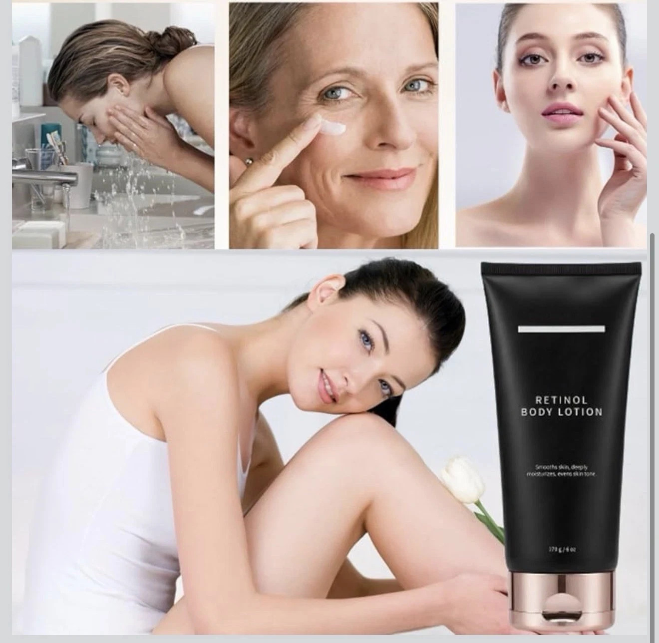 Retinol Anti Aging Body Lotion Firming Cream Crepey Skin Moisturizer 6oz 170g