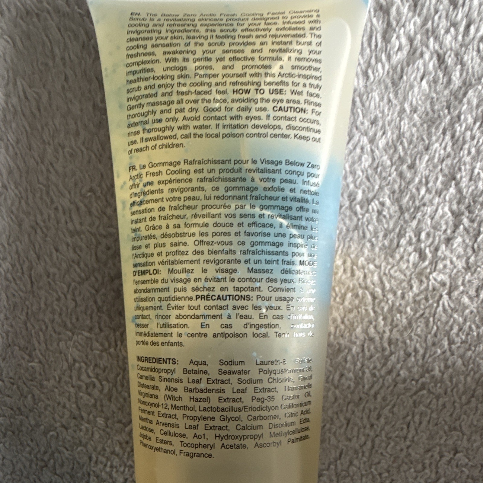 Below Zero Arctic Fresh Cooling Facial Scrub Cleanser, Paraben-Free 4.23 fl oz