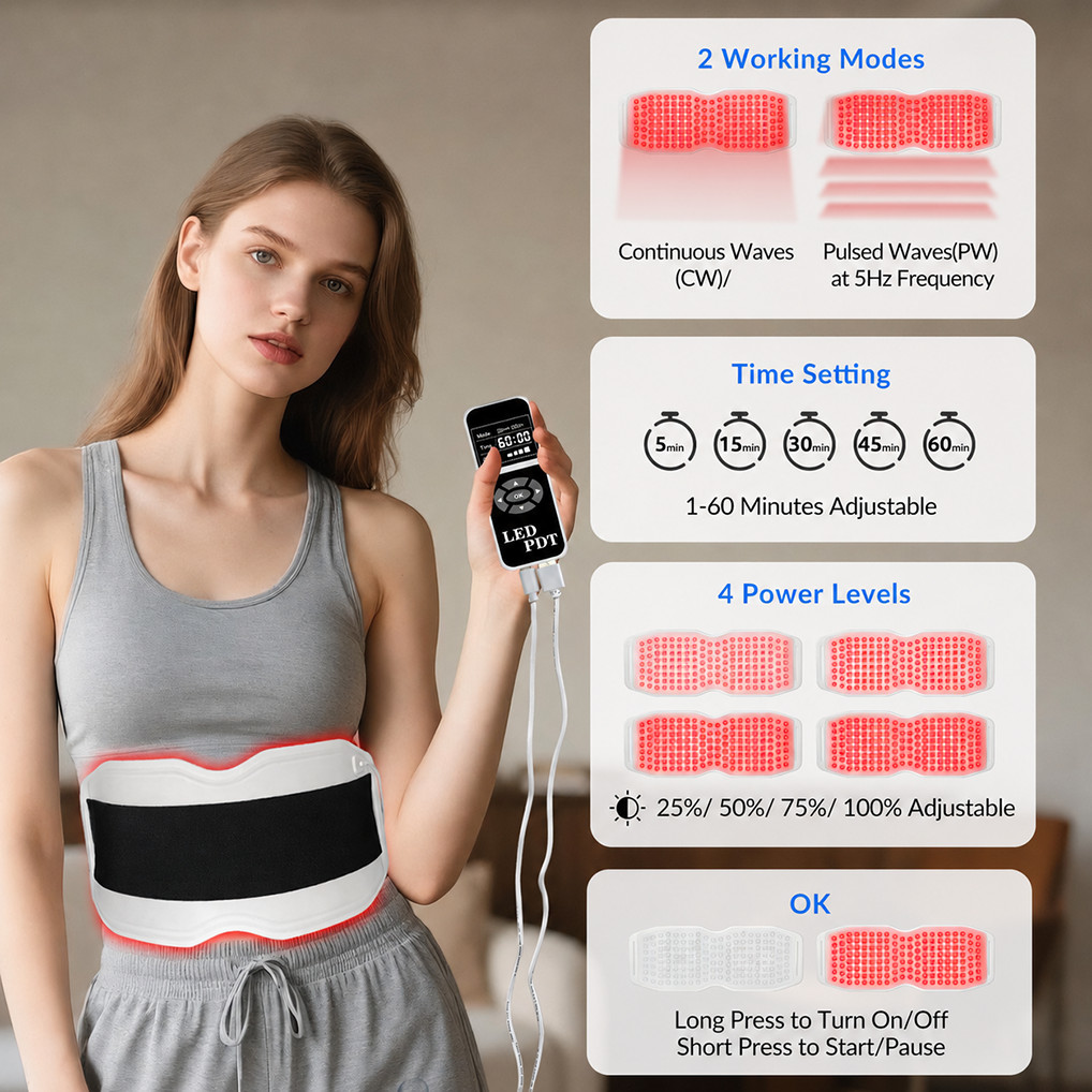 660nm 850nm 940nm Infrared Heating Pad Red Light Therapy Belt for Joints Pain