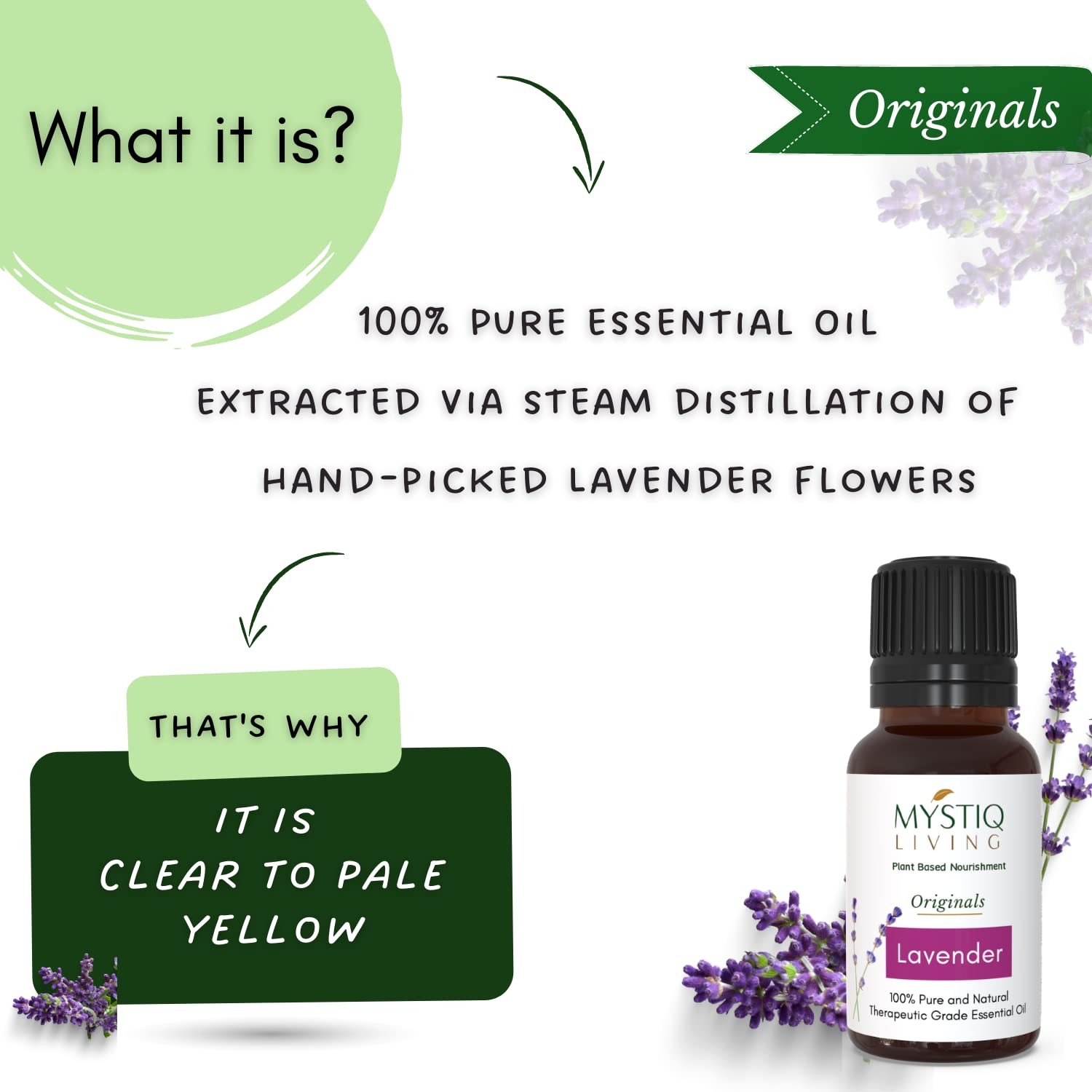 Mystiq Living Lavender Essential Oil For Skin And Hair 15ml