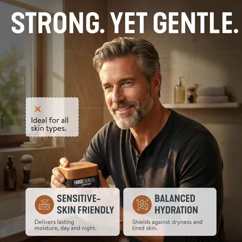 FORGE SKIN Wrinkle Defense & Natural Anti-Aging Beef Tallow Moisturizer for Men