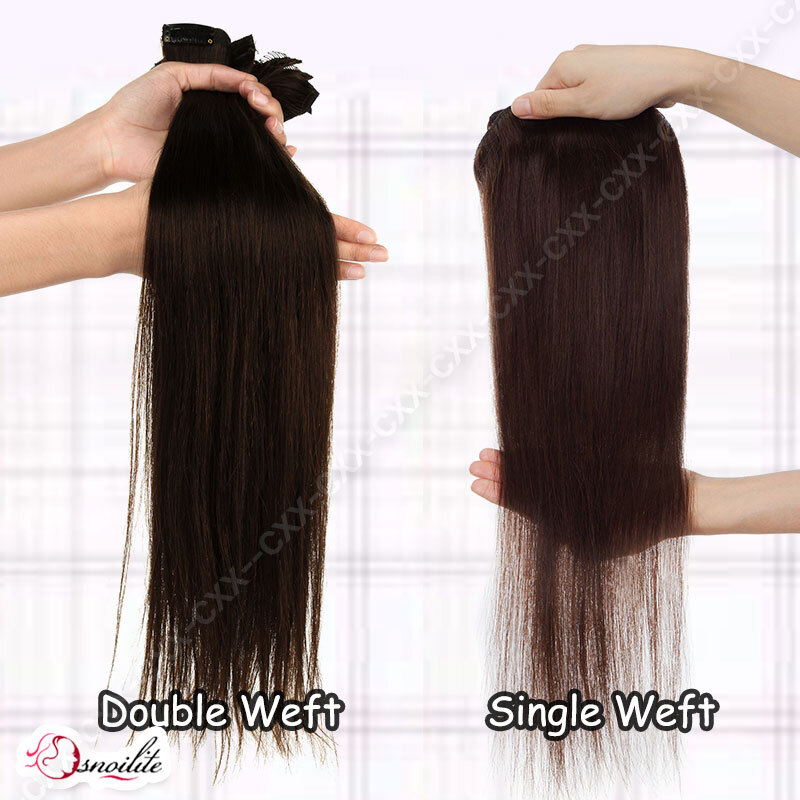 Thick Double Weft Seamless Clip In Real Remy Human Hair Extensions Full Head USA