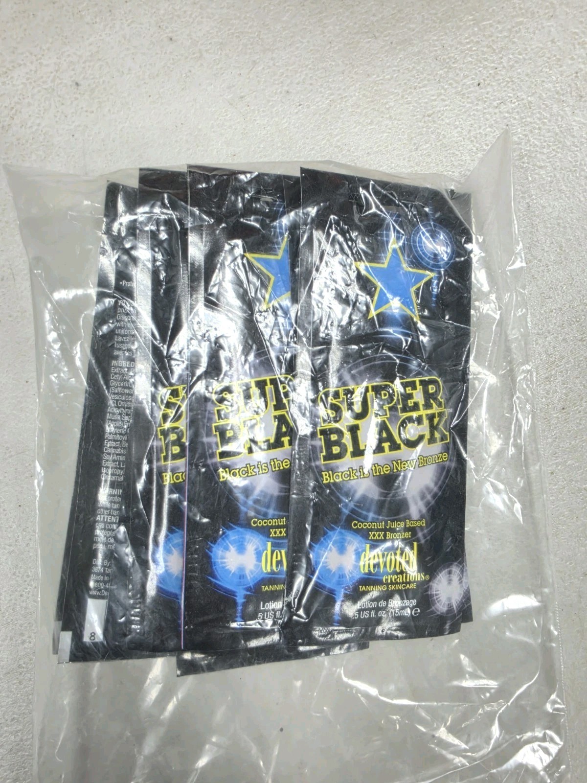 10PK Devoted Creations Super Black XXX Bronzer Dark Tanning Lotion Packets