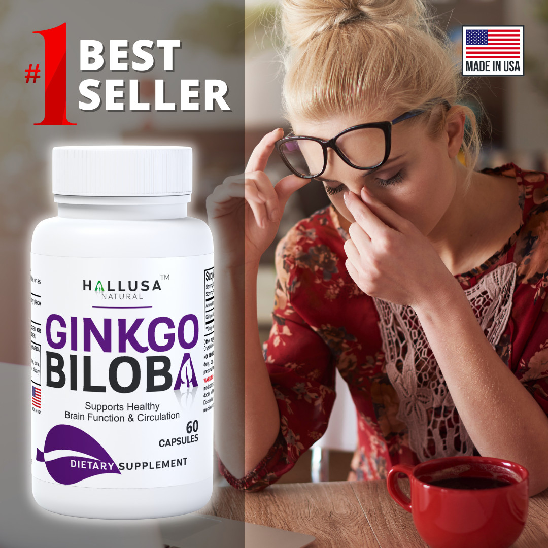 GINKGO BILOBA 120 mg – Brain Boost – Mental Clarity & Focus – 60 Caps