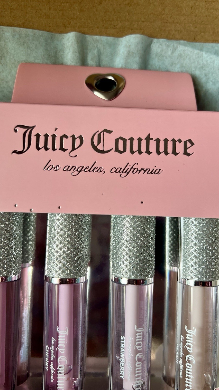 Juicy Couture Lip Gloss Set 4pc Berry Cherry Strawberry Peach 0.56 fl oz