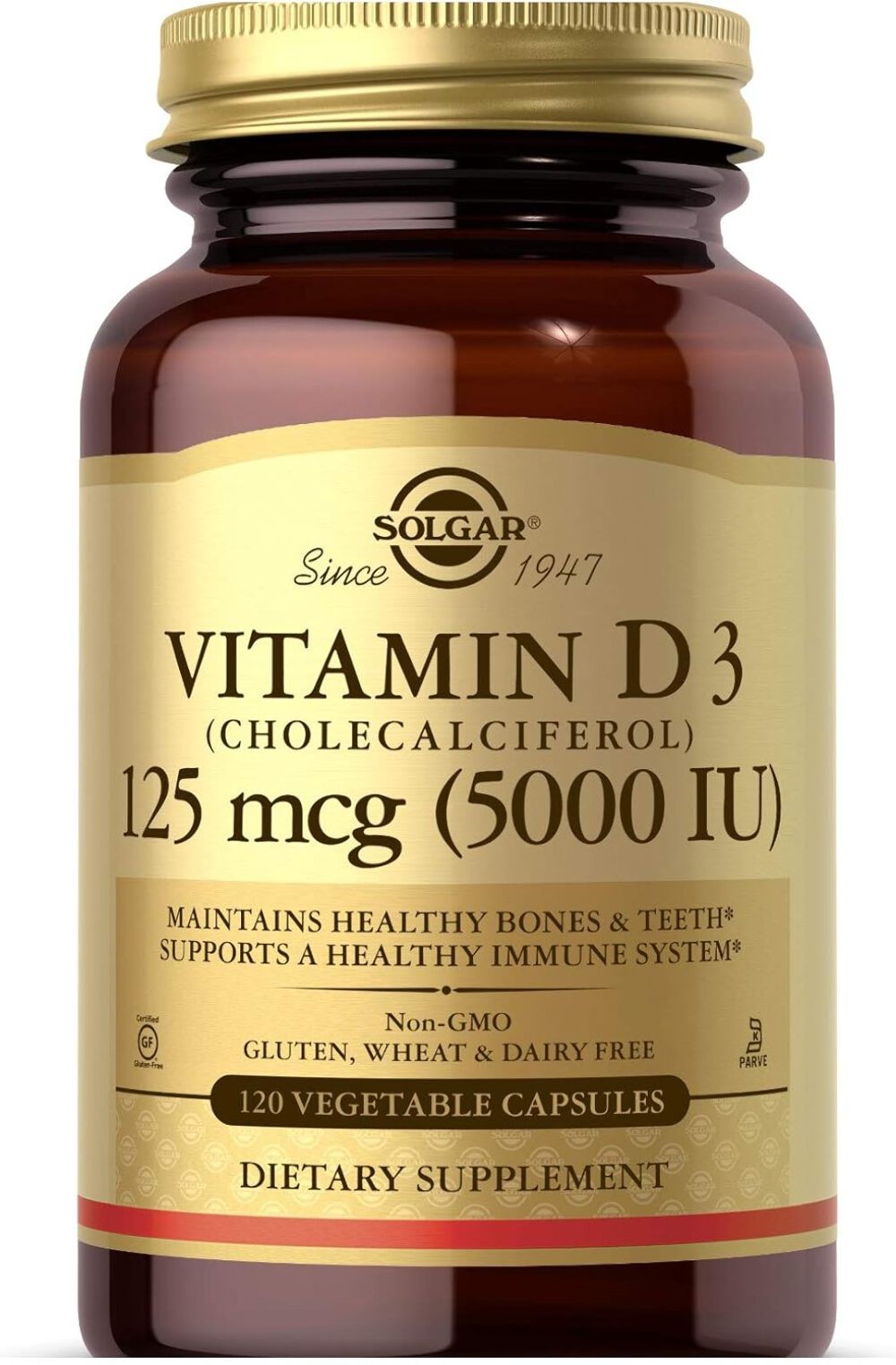 Solgar Vitamin D3 Cholecalciferol 5000IU 120 Capsules EXP 04/28