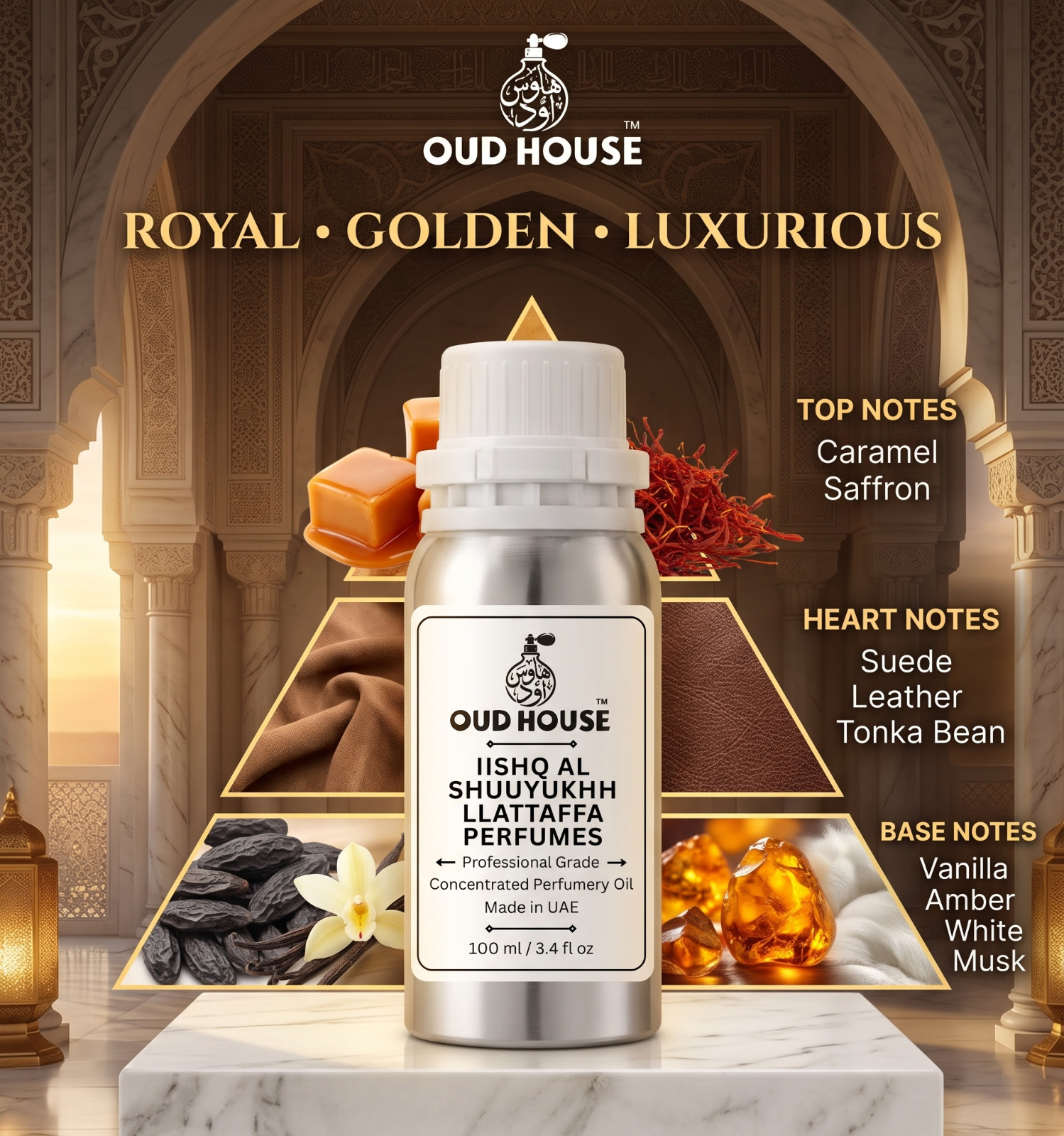 Oud House IIshq Al Shuuyukhh Perfumery Oil 3.4 fl oz Oriental Vanilla Oil
