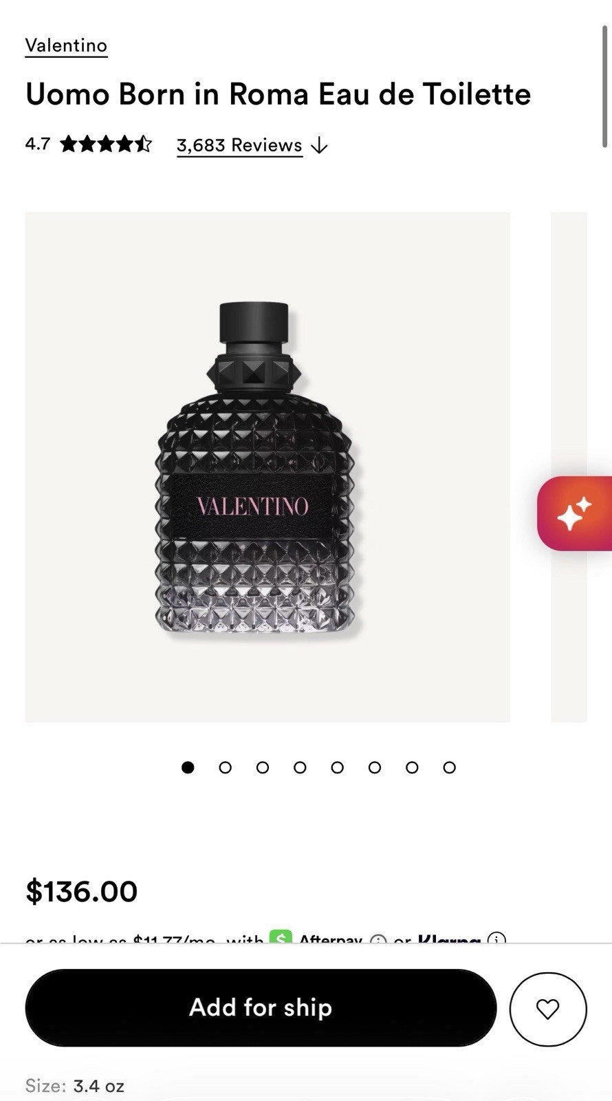 Valentino Uomo Born in Roma Eau de Toilette Spray 3.4 oz w/ Box