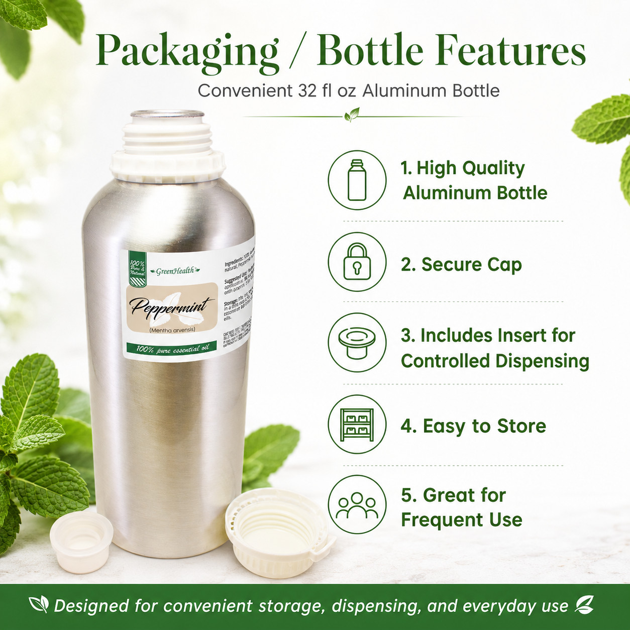 32 fl oz Bulk Peppermint Essential Oil 100% Pure – Free Expedited Shipping