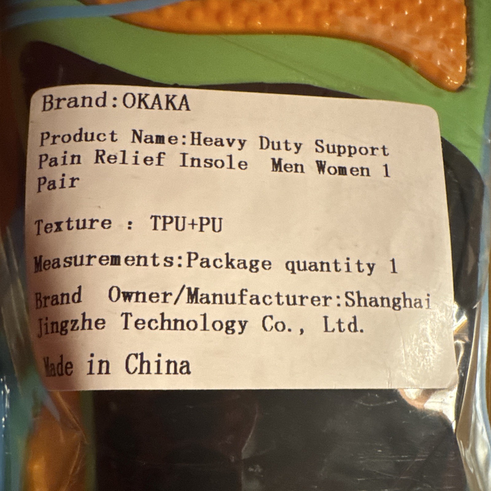 OKAKA Heavy Duty Full Length Comfort Insoles Arch Support Pain Relief Size L