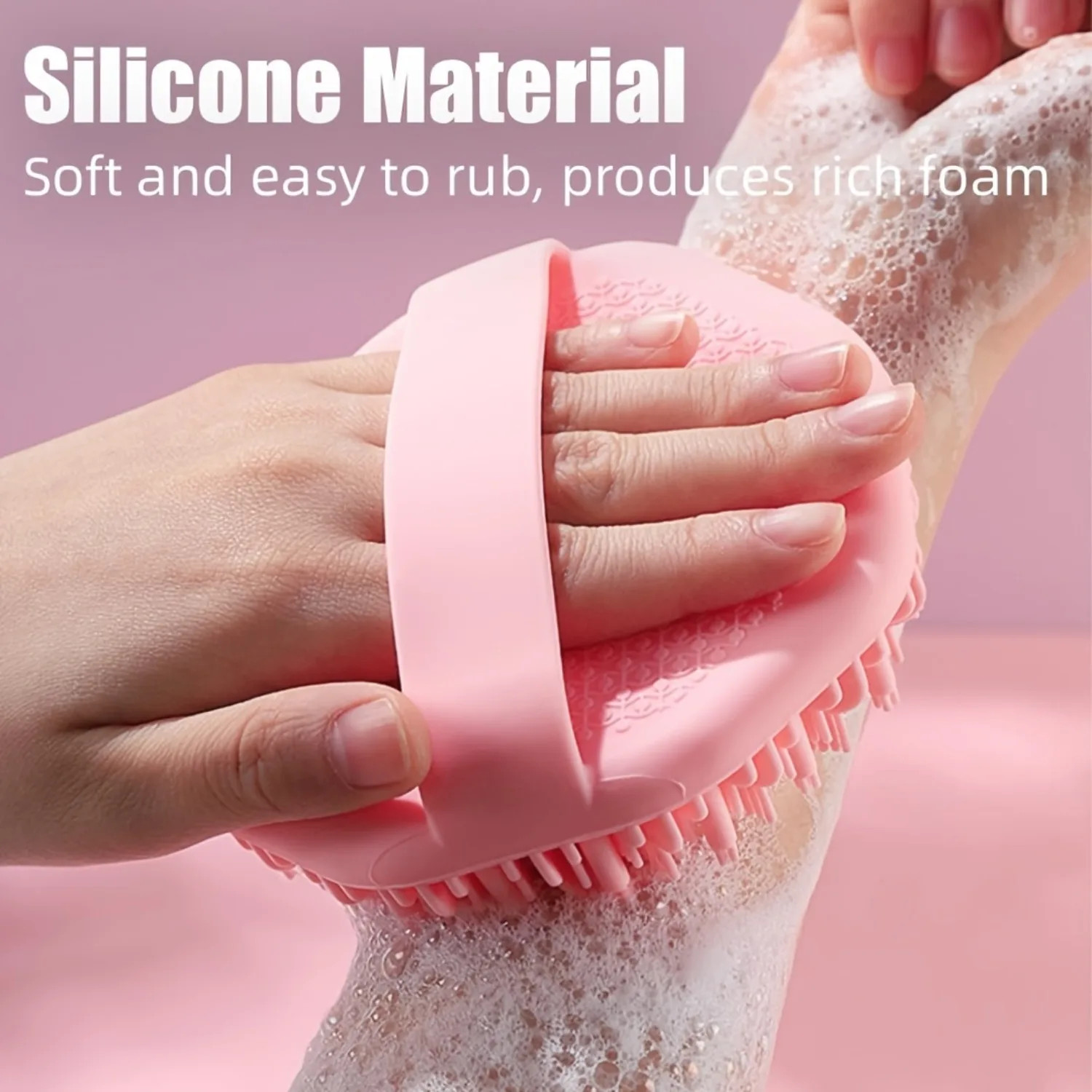 Soft Silicone Body Scrubber Exfoliating Bath Brush Shower Massage Cleansing Pad