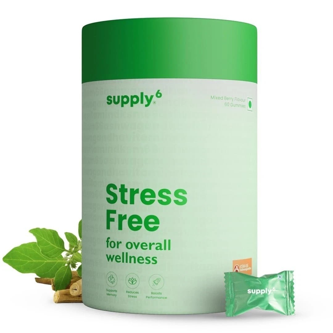 SUPPLY6 Stress Free Gummies with world’s strongest KSM-66 Ashwagandha 60 Gummies