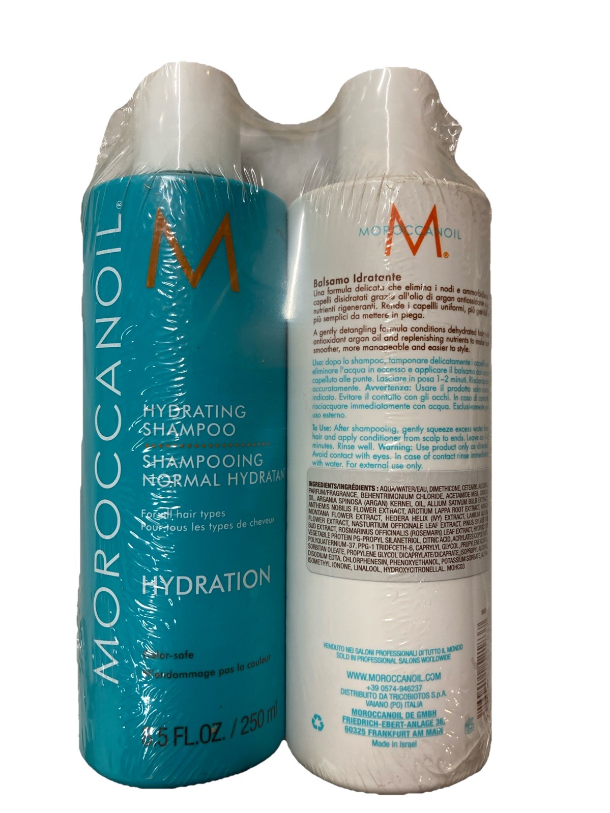 Moroccanoil Shampoo & Conditioner Set Hydration All Hair Types 8.5 Fl Oz 250ml