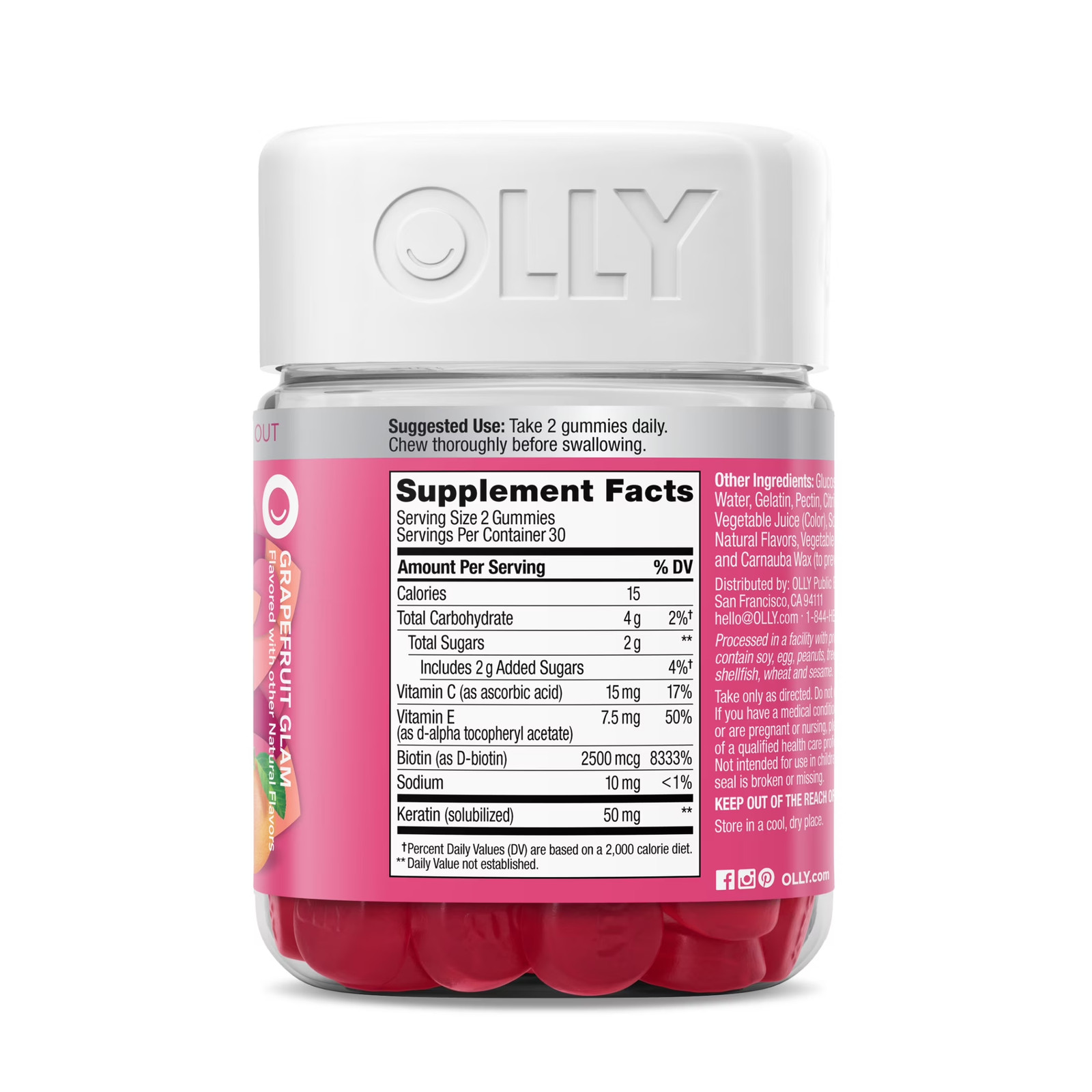 OLLY Undeniable Beauty Gummies, Biotin, Keratin, Supplement for Hair, Skin, Nail