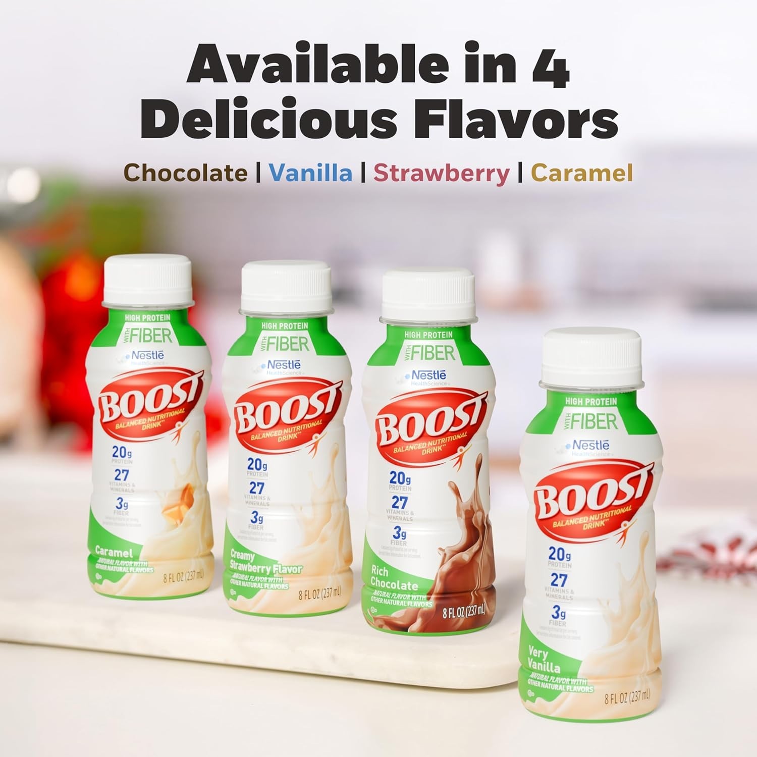 BOOST High Protein with Fiber Ready to Drink Complete Nutritional Drink, Rich Ch