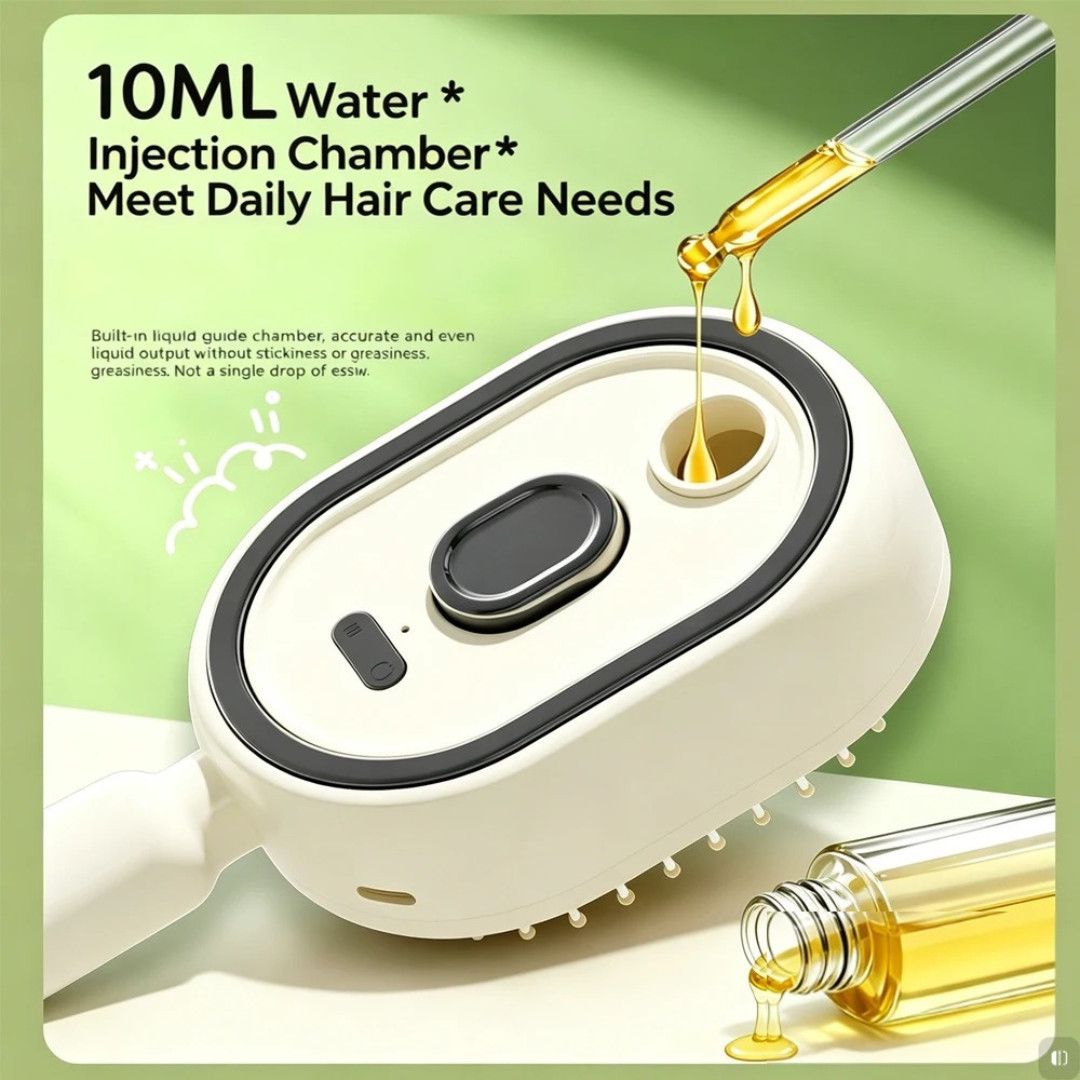 Electric Spray Air Cushion Massage Comb, Rechargeable Mist Hair Brush Easy-Clean