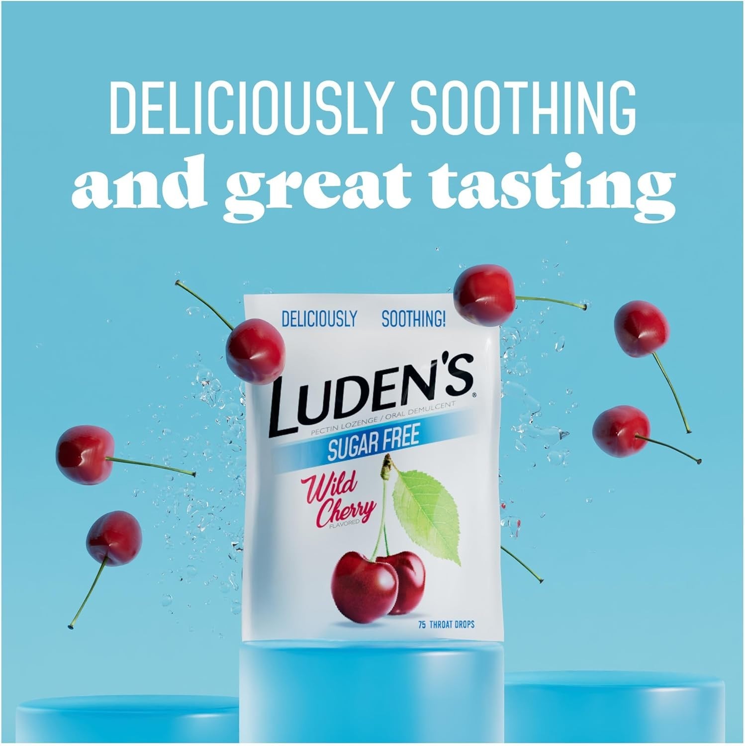 Luden’s Sugar Free Wild Cherry Cough Drops 75 Throat Drops
