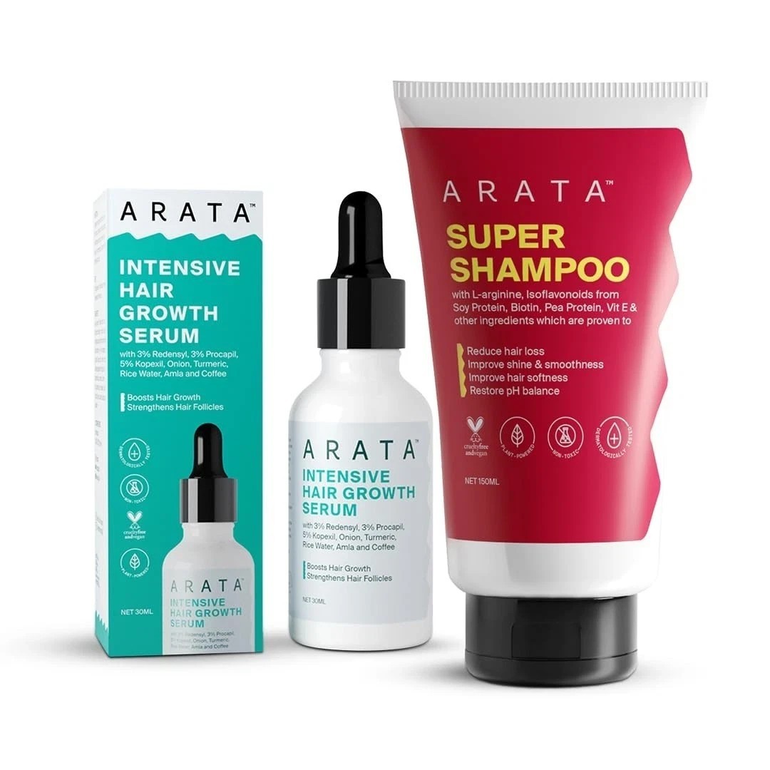 Arata Grow Strong Combo Intensive Hair Growth Serum & Super Shampoo 150ml + 30ml