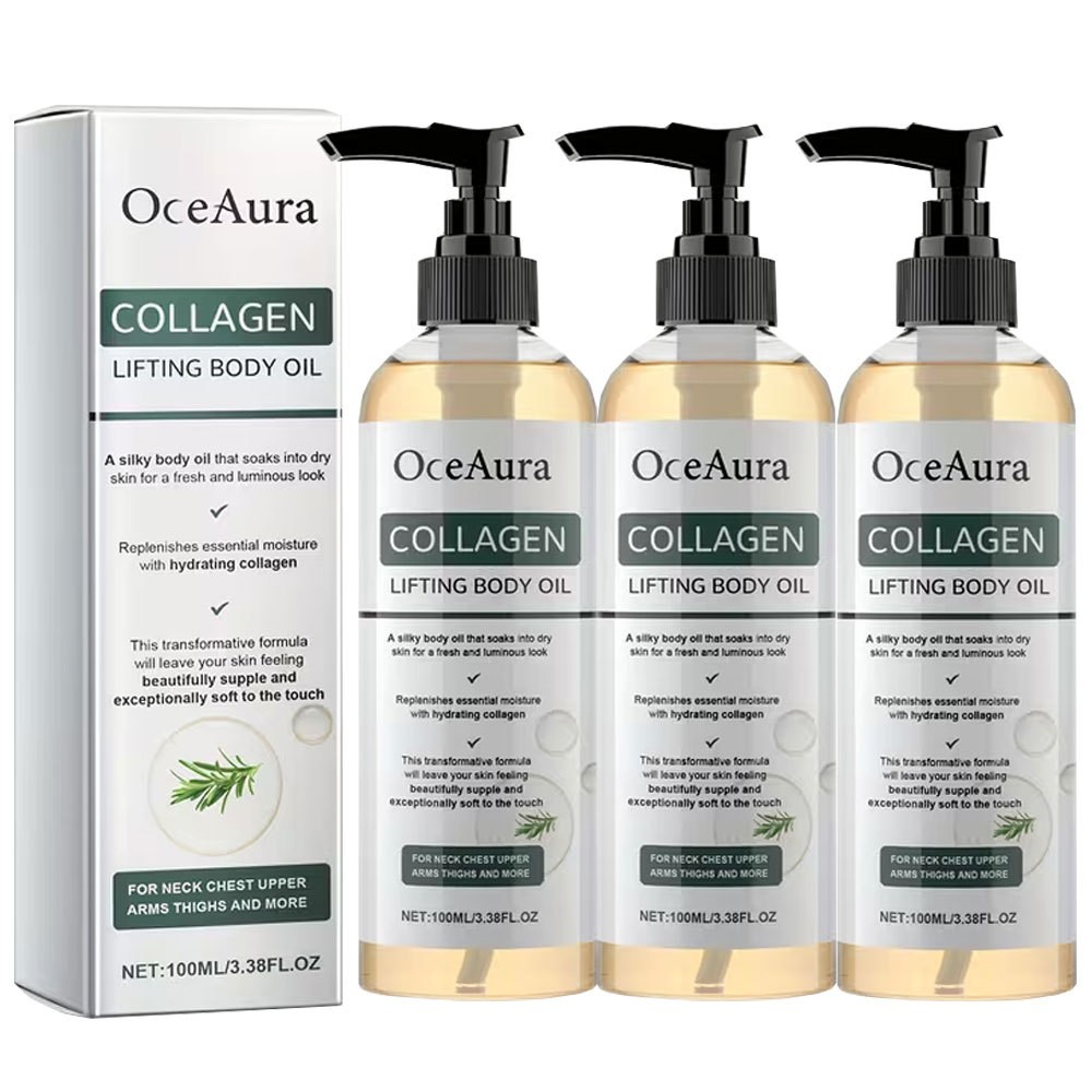 3X 100ml Collagen Firming Lifting Body Oil Skin Tightening Hydrating Massage Oil