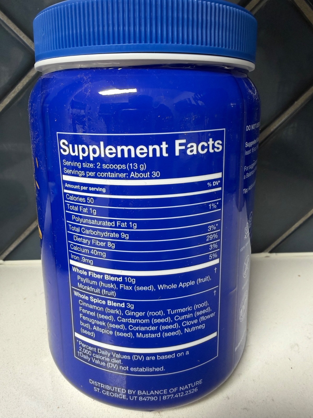 Balance of Nature-Fiber & Spice-Dietary Supplement 14oz Canister