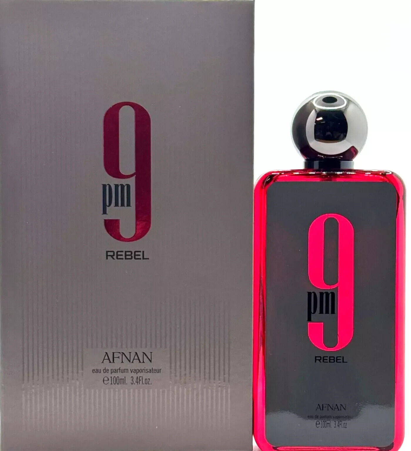 Afnan 9 PM Rebel Eau De Parfum Spray For Men 3.4 Oz / 100 ml Brand New!!!