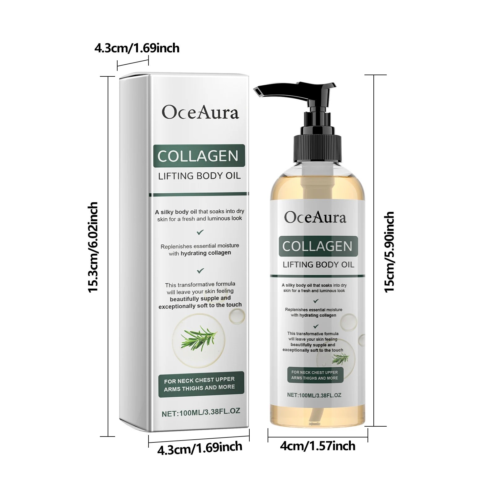 Elycura Advanced Collagen Oil Skin Tightening Firming Moisturizing Face & Body