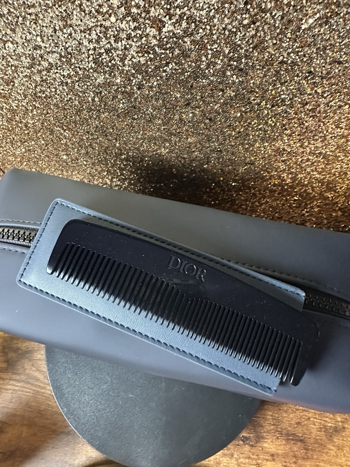 Dior Blue Zipper Men’s Toiletry Case Zip Pouch and comb