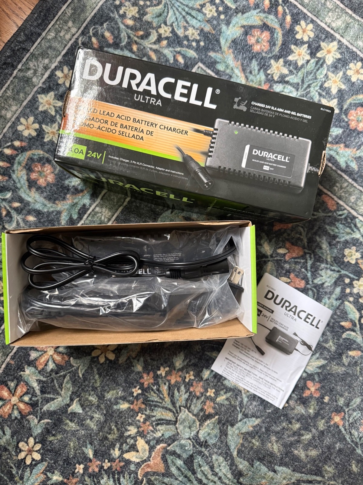 NIB Duracell Ultra Motorized Wheelchair Charger Sealed Lead Acid Bettery Charger