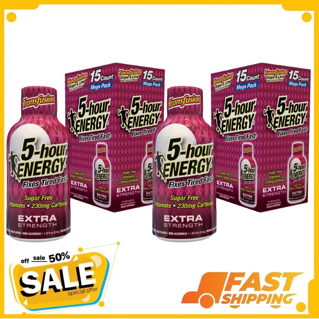 5-Hour Energy Shot, Extra Strength Transfusion Flavor, 30 Count